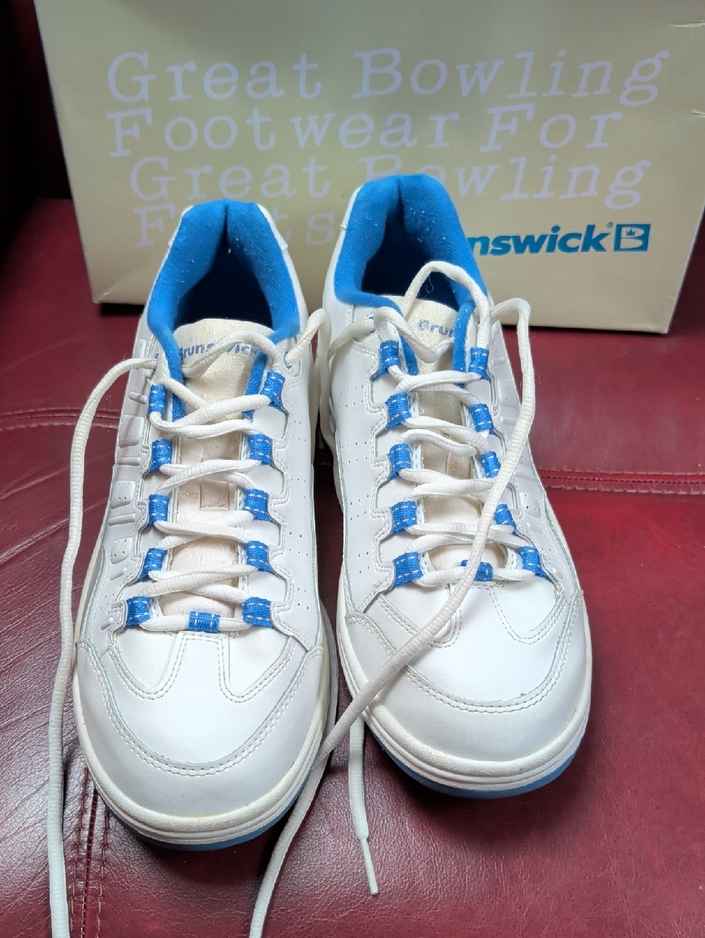 Brunswick White and Blue Bowling Shoes Galaxy Mens 10